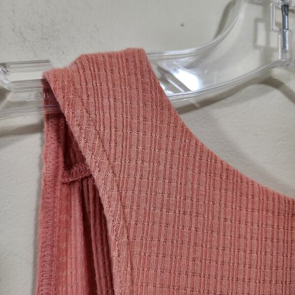 Free People  beach bound deep v-neck tie front peach tank top womans size medium - Picture 9 of 10